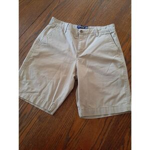 Mens Size 30 Chaps Stretch Khaki Tan Mid Rise Chino Shorts with Pockets